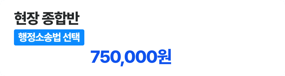 현장 종합반 - 행정소송법 선택